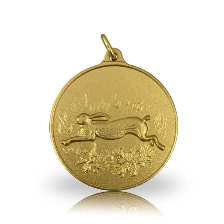 Jagdmedaille Motiv HASE in gold