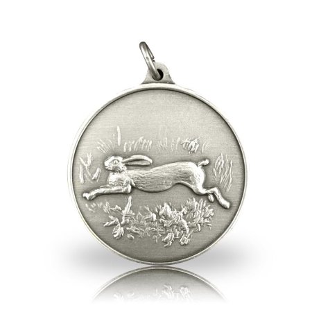 Jagdmedaille Motiv HASE in silber