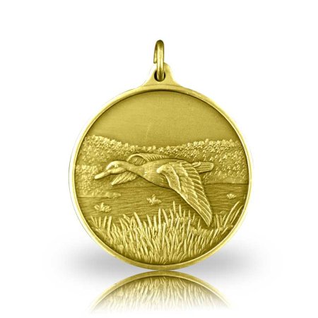 Jagdmedaille Motiv ENTE in gold