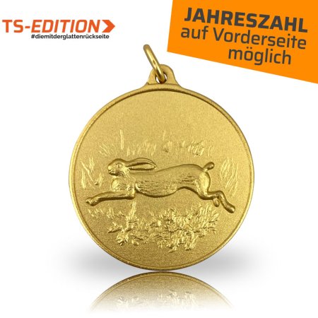 Jagdmedaille TS-EDITION Motiv HASE vergoldet