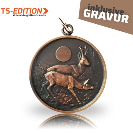 Jagdmedaille TS-EDITION Motiv Rehwild in altbronze