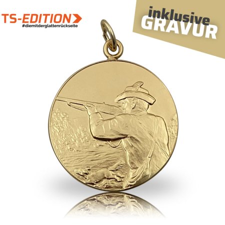 Jagdmedaille TS-EDITION Motiv Jagd in vergoldet
