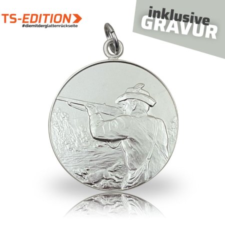 Jagdmedaille TS-EDITION Motiv Jagd in versilbert