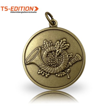 Jagdmedaille TS-EDITION Motiv Jagdhorn bronziert