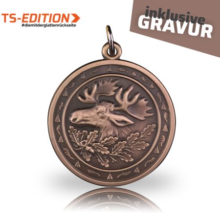 Jagdmedaille TS-EDITION Motiv ELCH altbronzefarbig