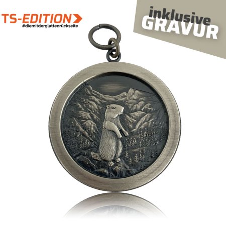 Jagdmedaille TS-EDITION Motiv MURMELTIER altsilber