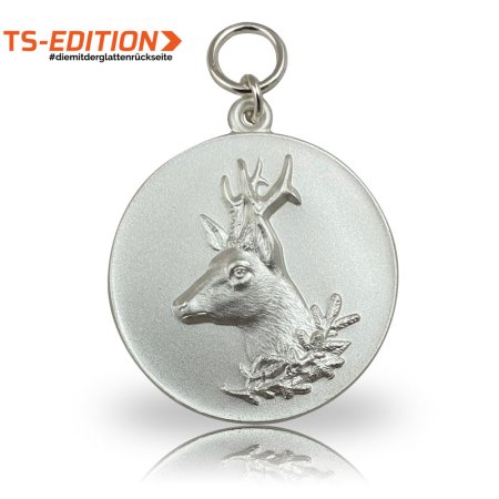 Jagdmedaille TS-EDITION Motiv REHBOCK versilbert