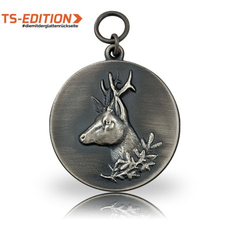Jagdmedaille TS-EDITION Motiv REHBOCK altsilber