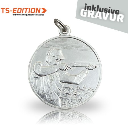 Jagdmedaille TS-EDITION Motiv FLINTENSCHÜTZE silberfarbig