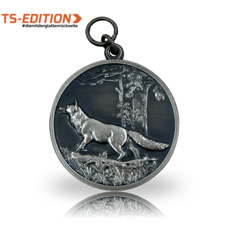 Jagdmedaille TS-EDITION Motiv ROTFUCHS altsilber