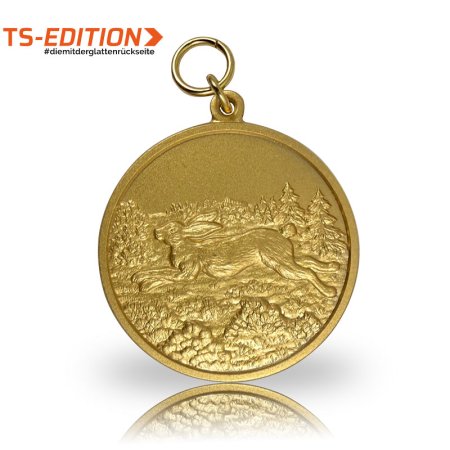 Jagdmedaille TS – FELDHASE vergoldet