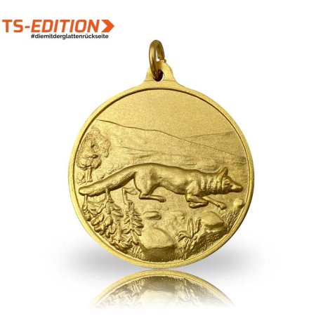 Jagdmedaille TS-EDITION Motiv FUCHS vergoldet