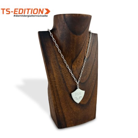 Medaille TS – WAPPEN Eichenlaub (klein) mit versilberter 75-cm-Kette