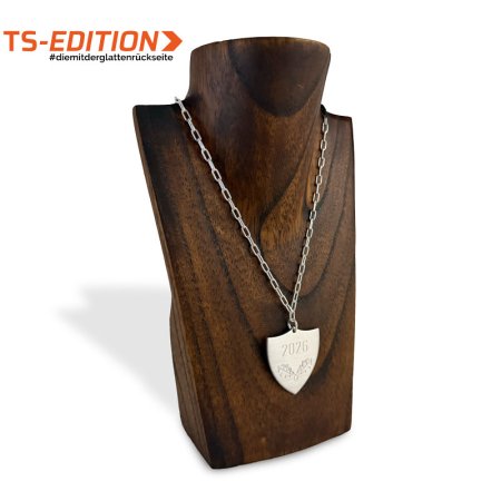 Medaille TS – WAPPEN Eichenlaub (groß) mit versilberter 75-cm-Kette