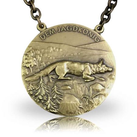 Jagd-/Königskette Motiv FUCHS bronze