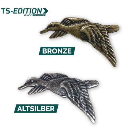 Pin/Anstecker – Motiv ENTE in bronze und altsilber