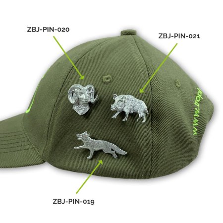 Pins/Anstecker Keiler, Fuchs und Muffel am Cap