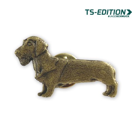 Pin/Anstecker – Motiv RAUHAARDACKEL in bronze