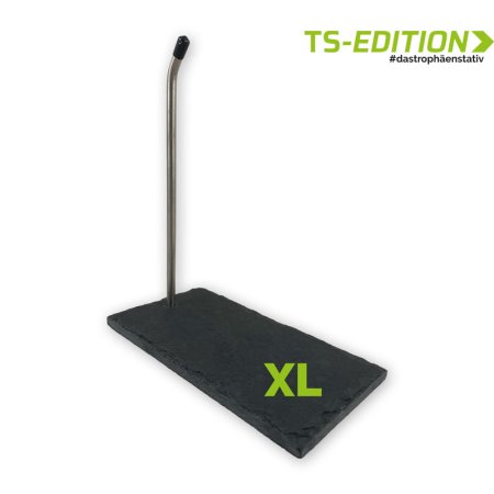 Das Trophäenstativ XL mit Schiefergrundplatte und Edelstahl-Stange