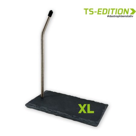 Das Trophäenstativ XL mit Schiefergrundplatte und Edelstahl-Stange