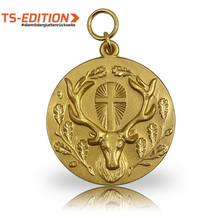 Jagdmedaille TS-EDITION Motiv HUBERTUSHIRSCH gold