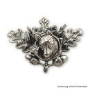 Fuchshaken-Fassung EICHENBLATT, 2er (Brosche)
