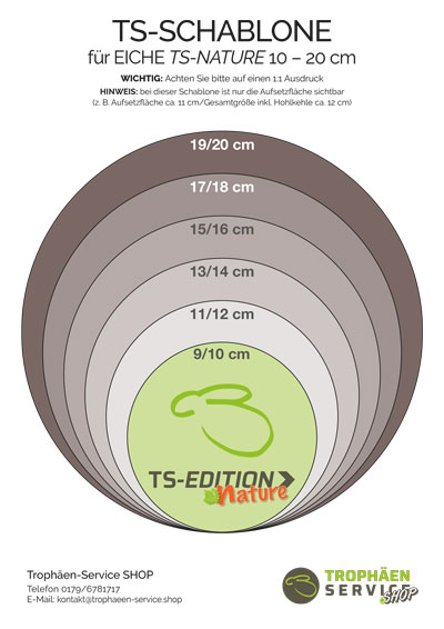 TS-Schablone für EICHE natur rund 10-20 cm